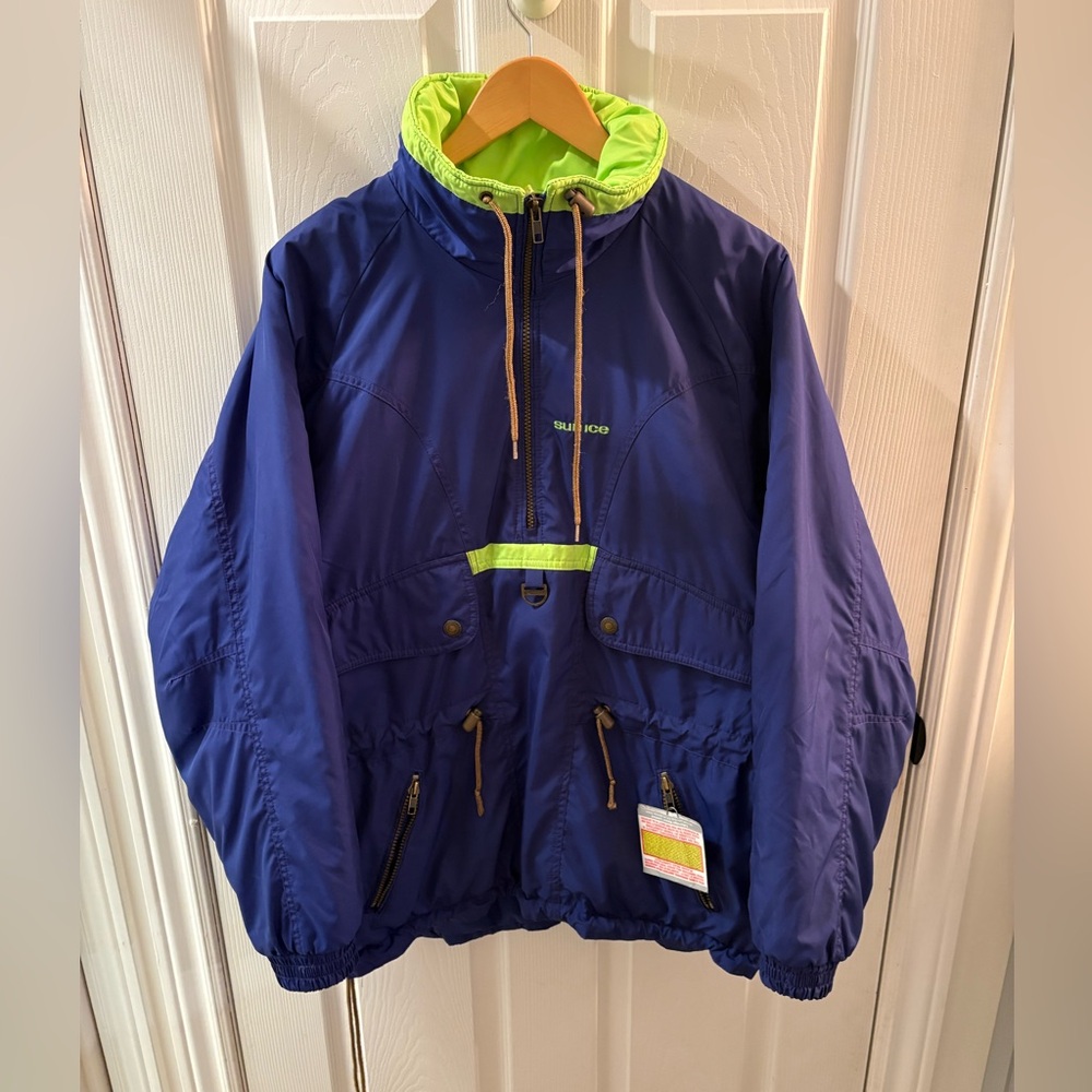 Vtg Blue and Green Ski Jacket